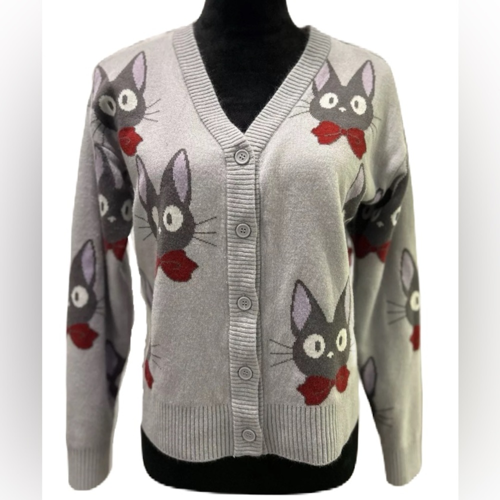SOLD Studio Ghibli 🅝🅦🅞🅣 Kiki's Delivery Service-Jiji with Bow Cardigan Sweater L